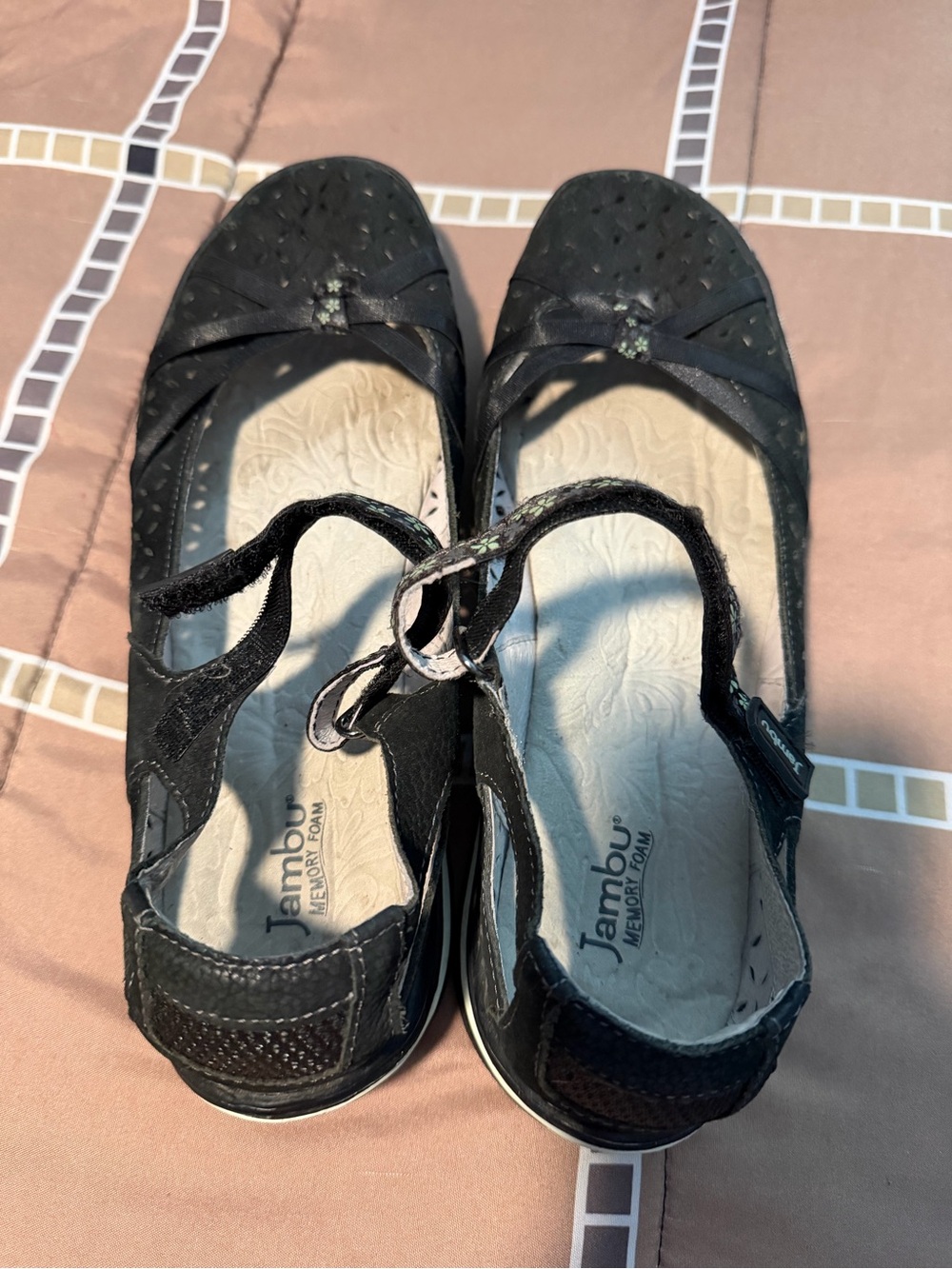 black Jambu Cherry Blossom Mary Jane Flats - size 9.5